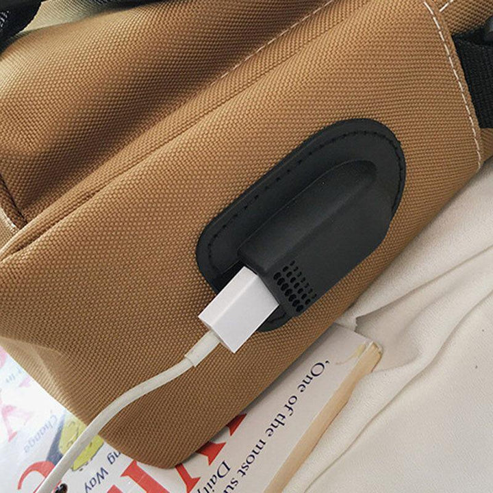 Men Canvas Large Capacity USB Charging Vintage Hippie Messenger Bag Crossbody Bag Shoulder Bag - Trendha