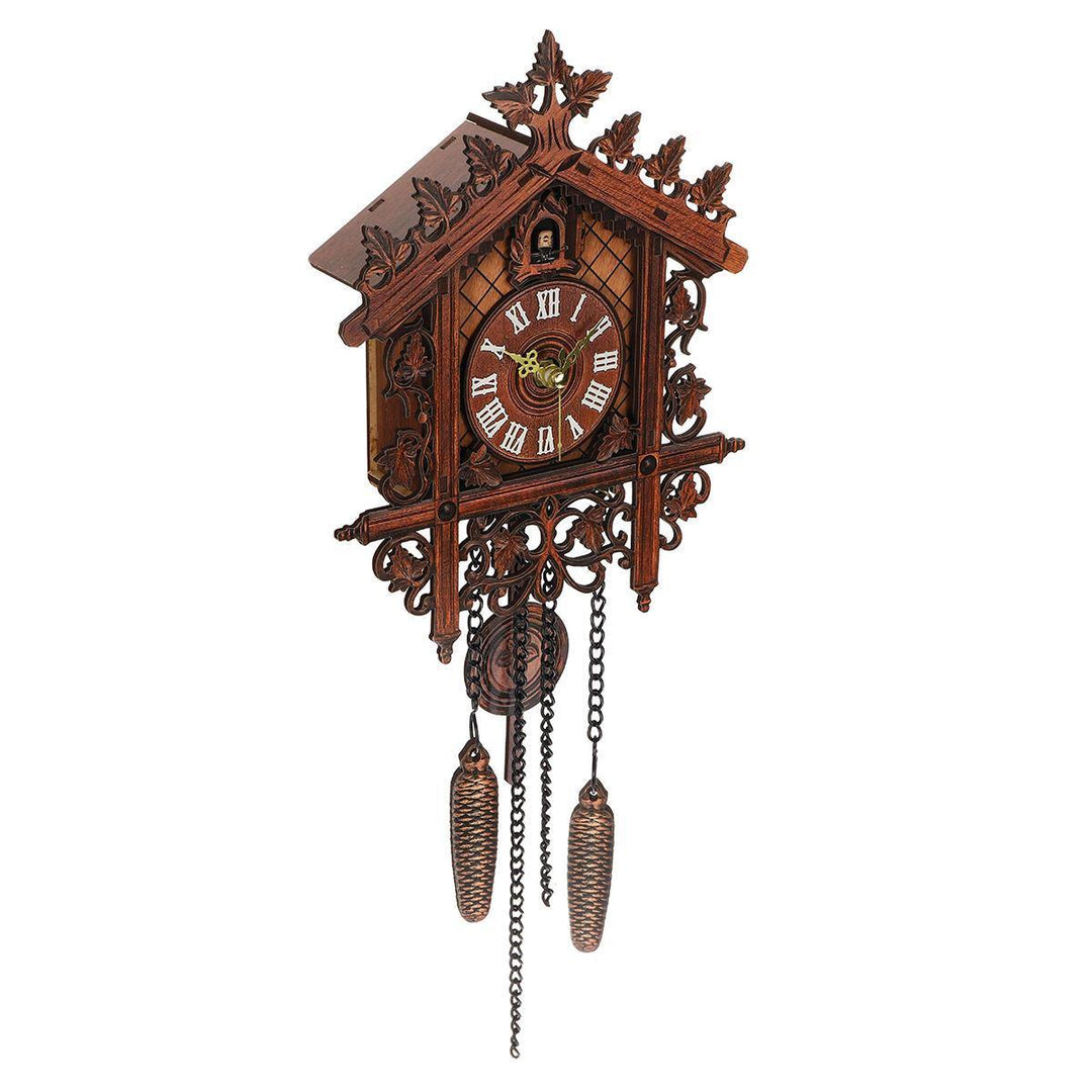 Vintage Handcraft Wood Cuckoo Wall Clock Tree House Swing Wall Clock Art Home Decorations - Trendha