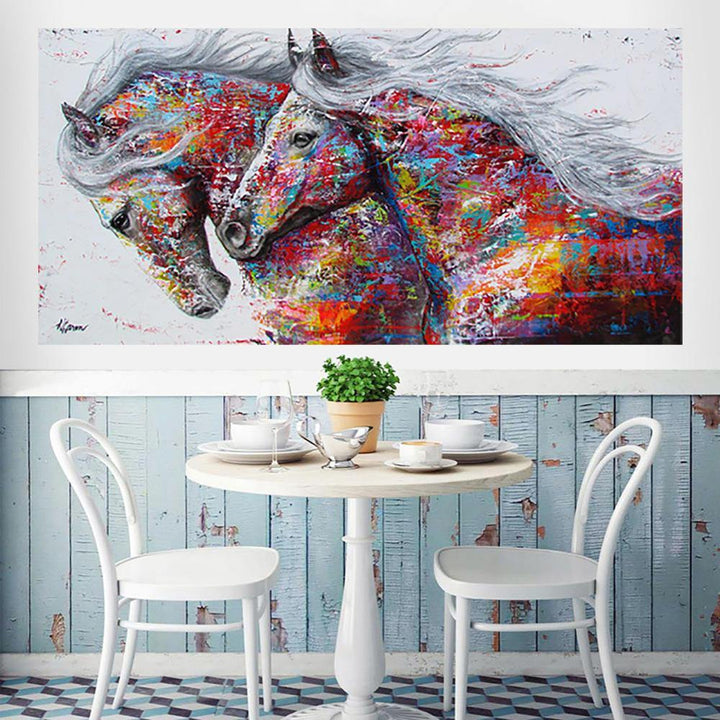 Canvas Running Horse Art Print Paintings Frameless Wall Picture Colorful Poster for Living Room Home Decor - Trendha