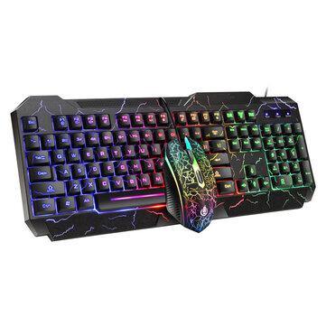 D620 104Key RGB Backlight Mechanical Feeling Keyboard and 1600 DPI RGB Gaming Mouse - Trendha