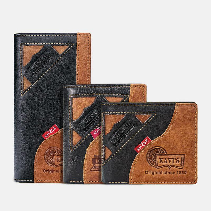 Men Genuine Leather Retro Fashion Multi-slot Leather Clutch Wallet Card Holder Wallet - Trendha