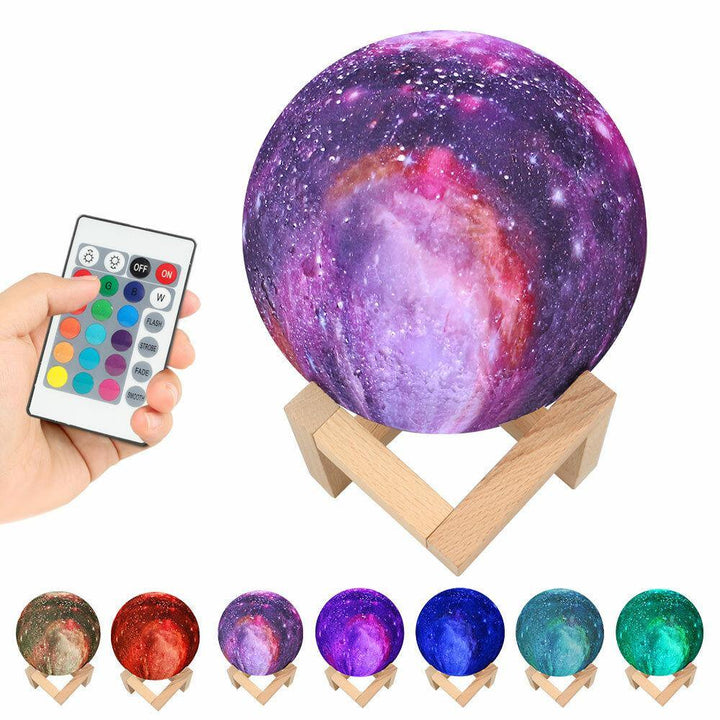 3D Printing Moon Lamp Space LED Night Light Remote Control / Touch/ Pat Contorl Lamp USB Charge Valentine Gift - Trendha