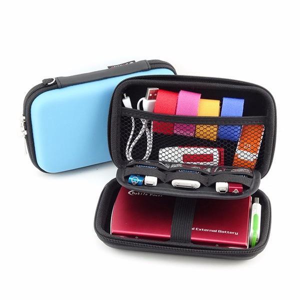 USB Flash Drive Earphone Digital Gadget Pouch Travel Silver Storage Bag - Trendha
