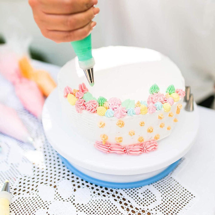 136pcs DIY Cake Decorating Set Stainless Pastry Nozzles Cake Turntable Set Confectionery Bag Baking Tools - Trendha