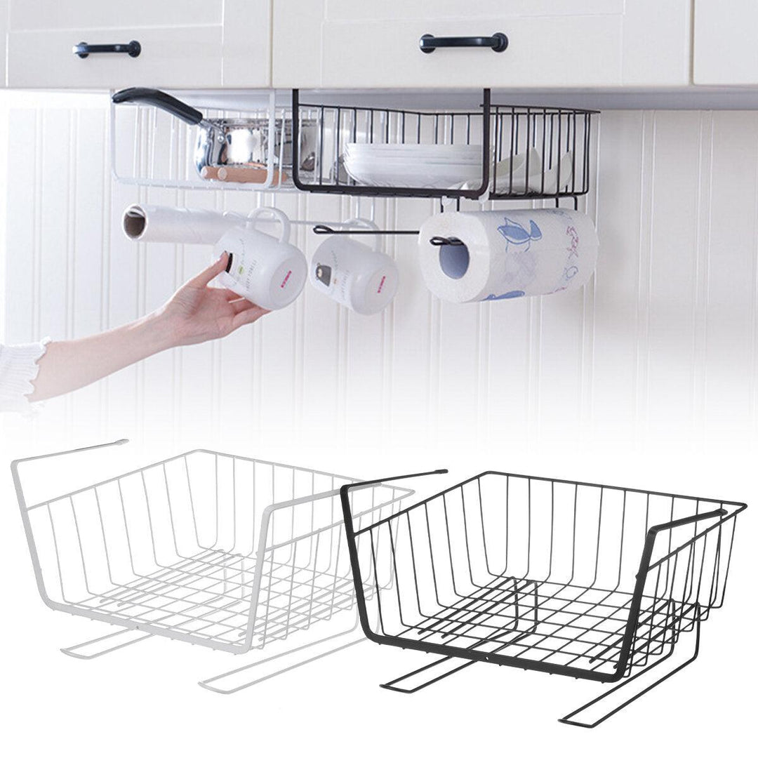 Metal Cabinet Hanging Baskets Under Shelf Storage Rack Mount Holder Organizer - Trendha