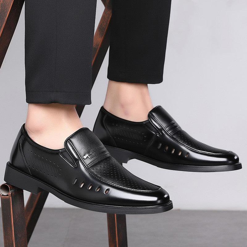 Men's Summer Business Hollow Breathable Leather Shoes - Trendha