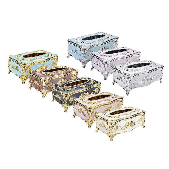 Elegant Tissue Box for Paper Towel Gold Silver Storage Boxes Container Napkins Holder Case Organizer - Trendha