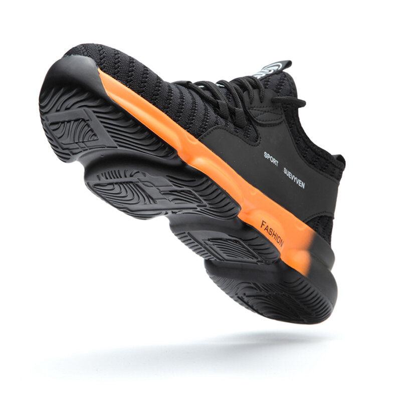 Unisex Safety Work Shoes Flying Weaving Steel Toe Cap Running Shoes Camping Climbing Walking Jogging Sneakers - Trendha