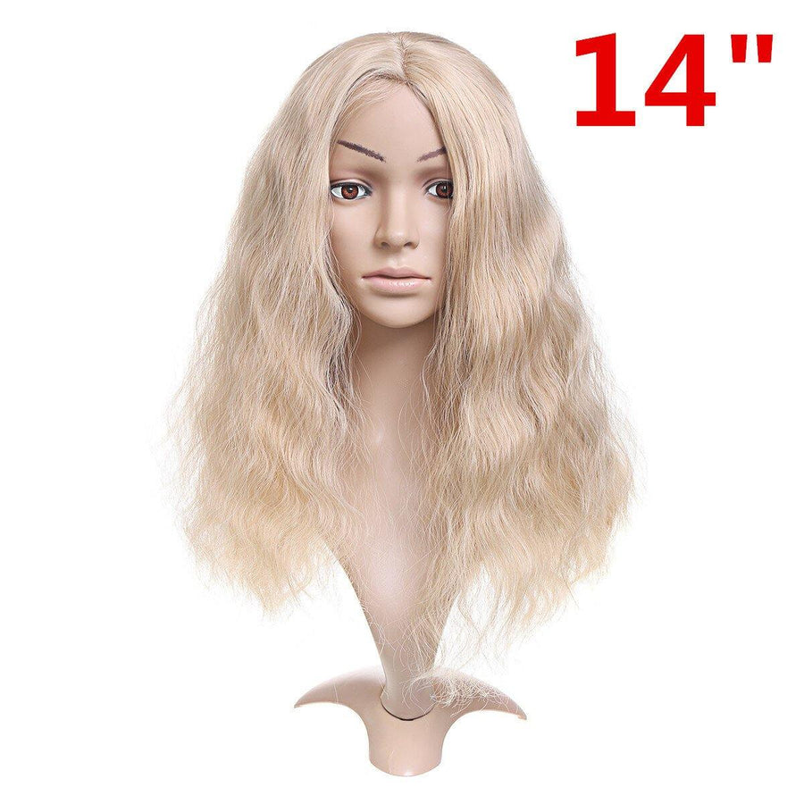 14-26'' Long Blonde Wavy Wig Synthetic Lace Front Wig Heat Resistant Fiber Hair - Trendha