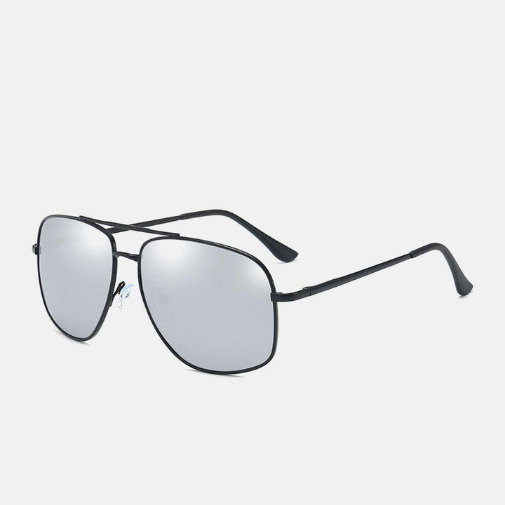 Men Metal Full Frame Double Bridge Polarized Light UV Protection Sunglasses - Trendha