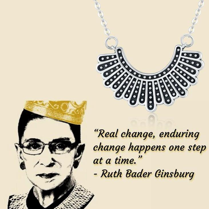 Honor Ruth Bader Ginsburg Memorial Jewelry The Banana Republic Necklace Dissenting Collar - Trendha