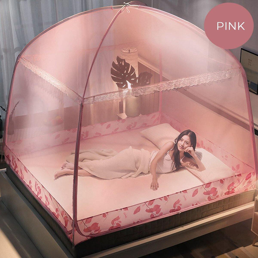 Bedroom Folding Mosquito Net Bed Free Standing Tent 3 Openings with Zippers - Trendha