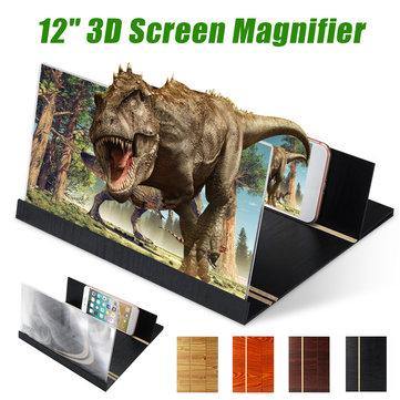 Universal 3D Phone Screen Magnifier Stereoscopic Amplifying 12 Inch Desktop Wood Bracket Phone Holder For Mobilephone - Trendha