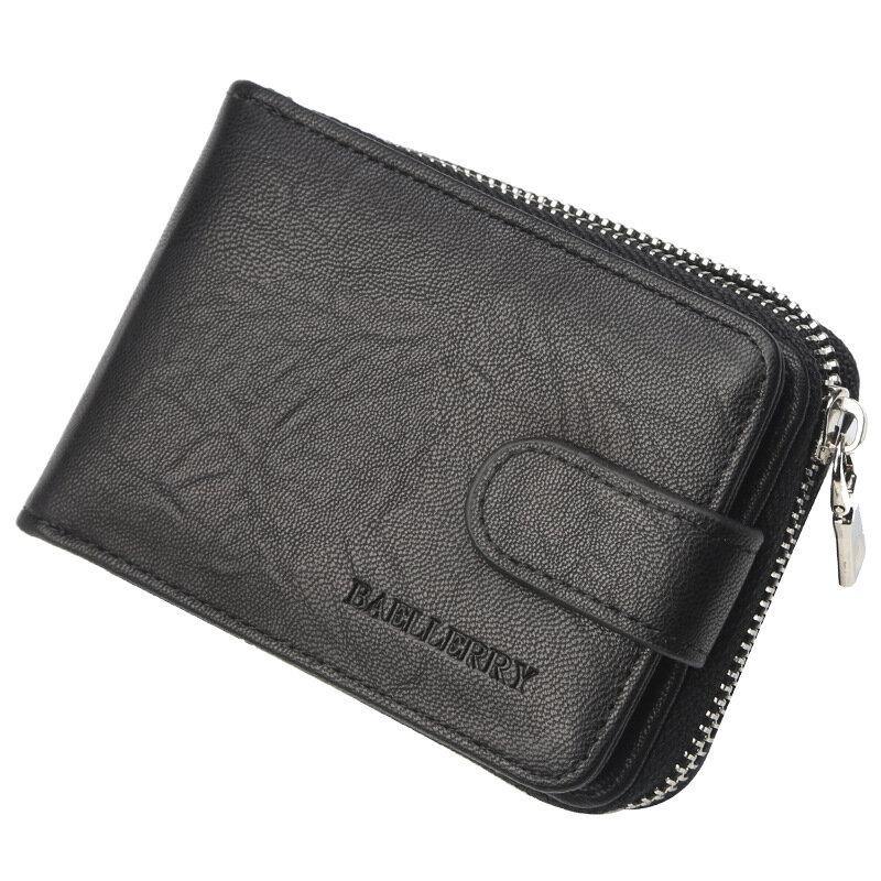 Baellerry Men Faux Leather Multi-Card Zipper Wallet - Trendha