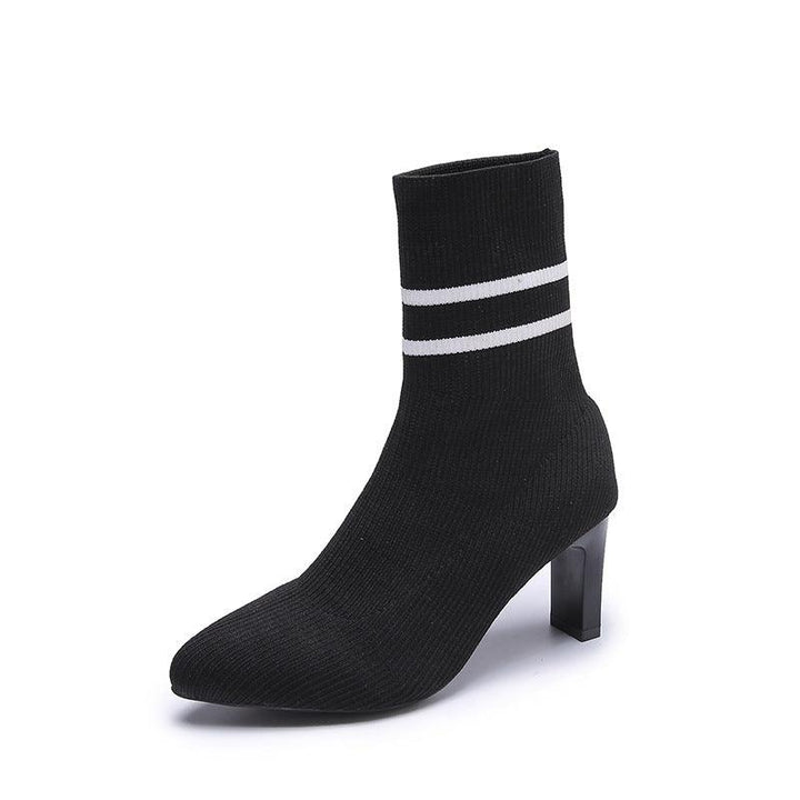 Sexy Pointed-toe Stiletto Mid-tube Skinny Fashion Boots - Trendha
