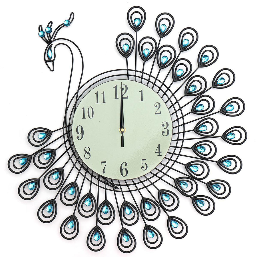 54x54cm Peacock Large Wall Clock Grow In Dark Living Room Bedroom House Decorations - Trendha