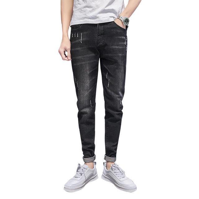 Season New Elastic Men's Jeans Casual Slim Feet Pants Trend Men's Long Pants - Trendha