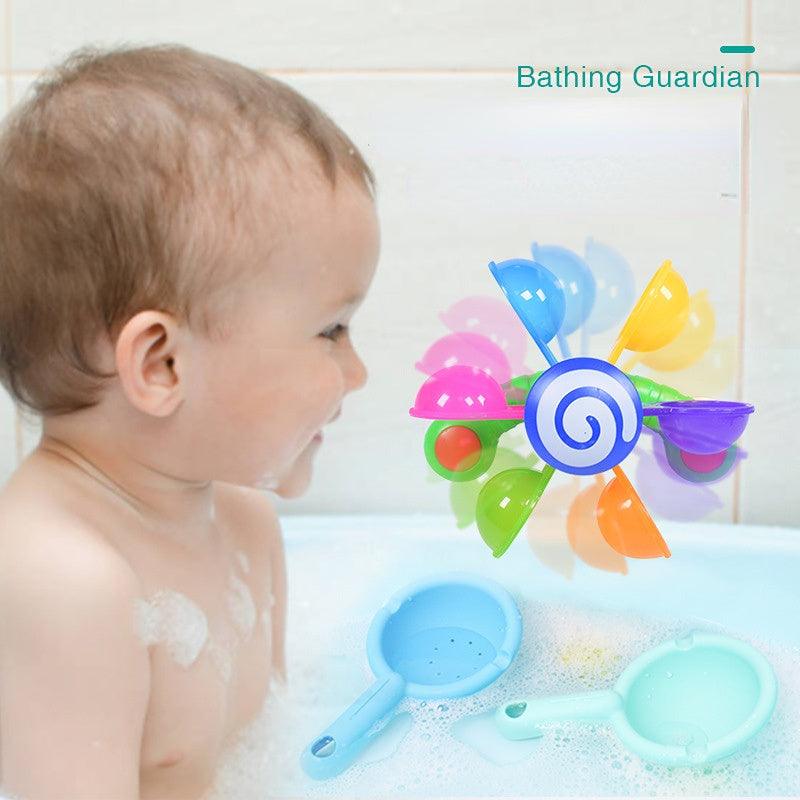 Children's Bathing, Turning, Windmill With Spoon, Baby Shower, Play Water, Rainbow Windmill, Shower, Water Play Toy - Trendha