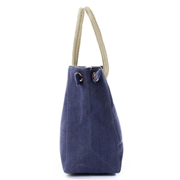 Women Canvas Rope Tote Bags Casual Shoulder Bags Capacity Shopping Bags - Trendha