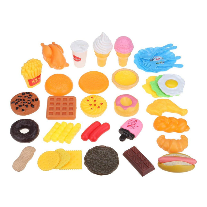 34 Pcs Kids Simulation Kitchen Food Toys Ice Cream Dessert Hamburger Pretend Play Early Educational Toys - Trendha