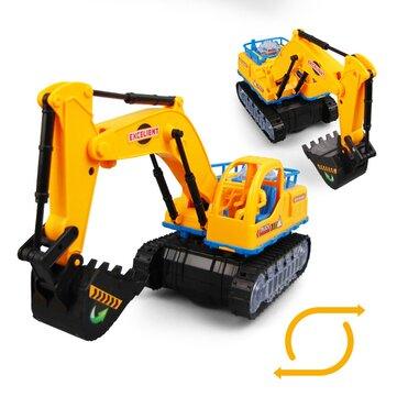Electric Engineering Excavator Plastic Diecast Model Toy with RGB Light and Music for Kids Gift - Trendha
