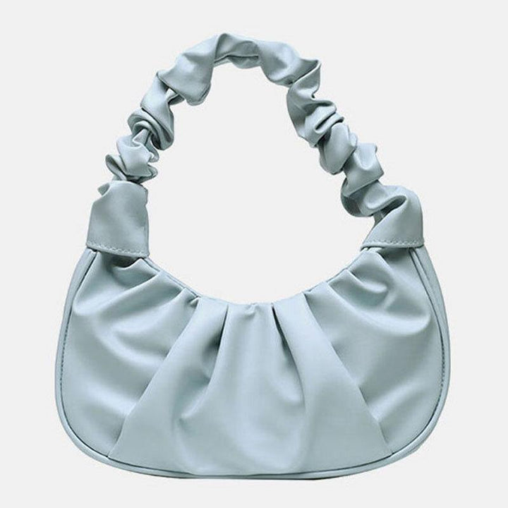 Women PU Leather Solid Color Fold Fashion Underarm Bag Shoulder Bag Handbag - Trendha