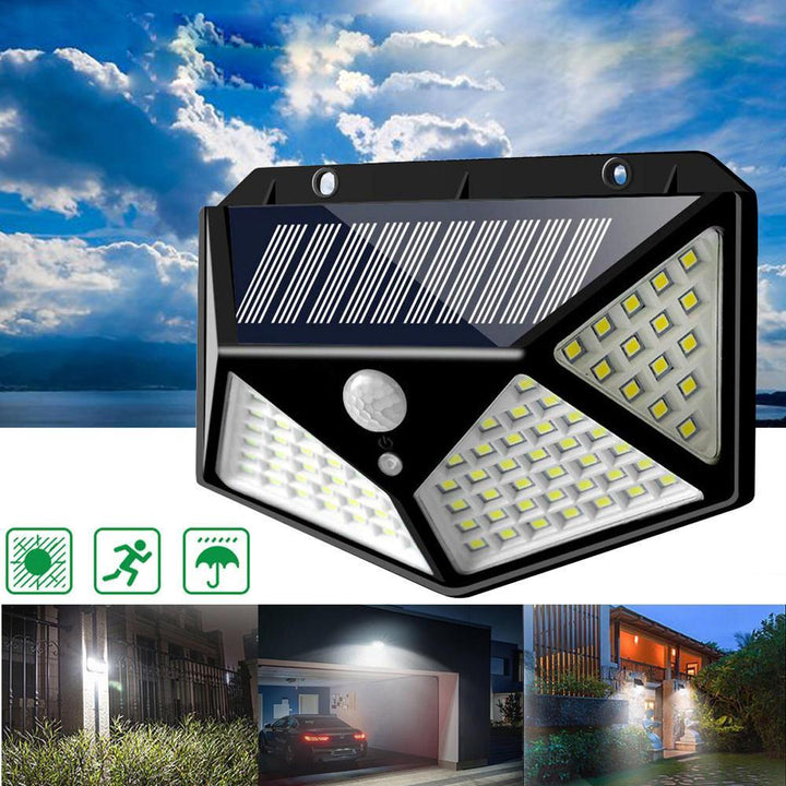 5pcs 100 LED Solar Powered PIR Motion Sensor Wall Light Outdoor Garden Lamp 3 Modes - Trendha