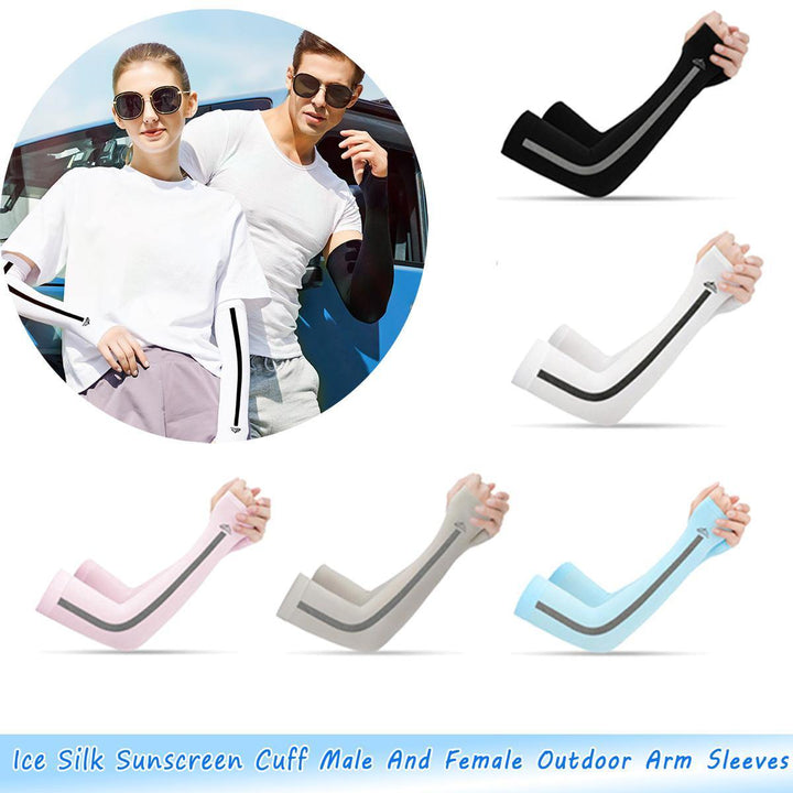 Women's Men's Sun Proof Gloves Solid Color Ice Silk Gloves - Trendha