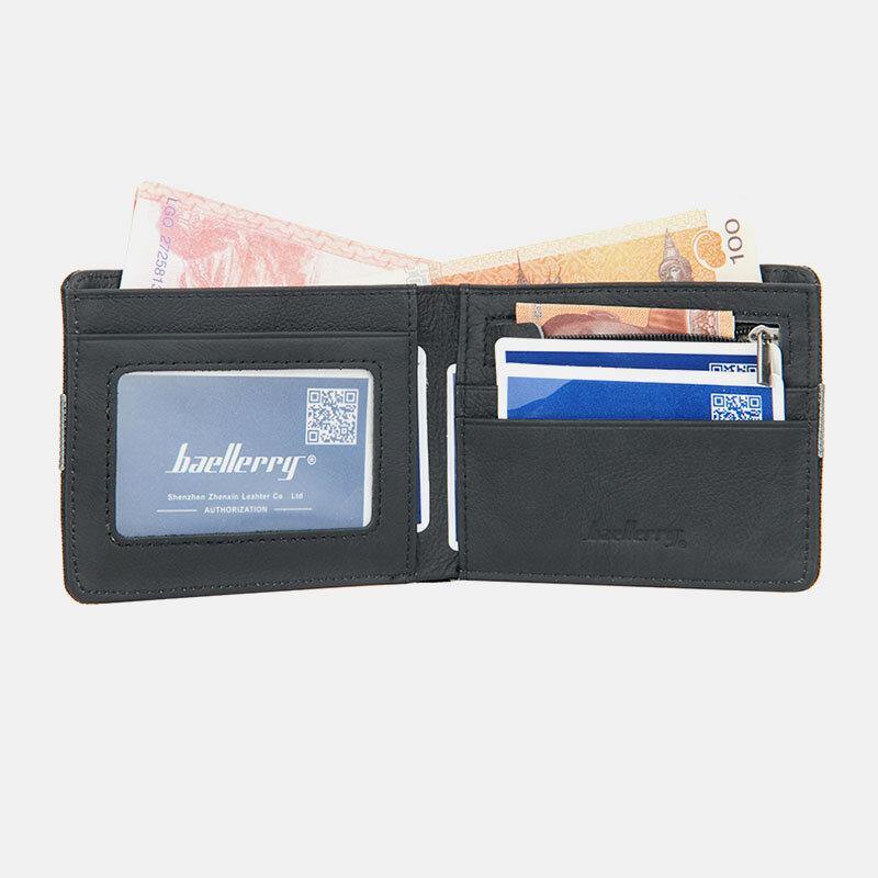 Men Genuine Leather Fashion Business Thin Light Card Holder Wallet - Trendha