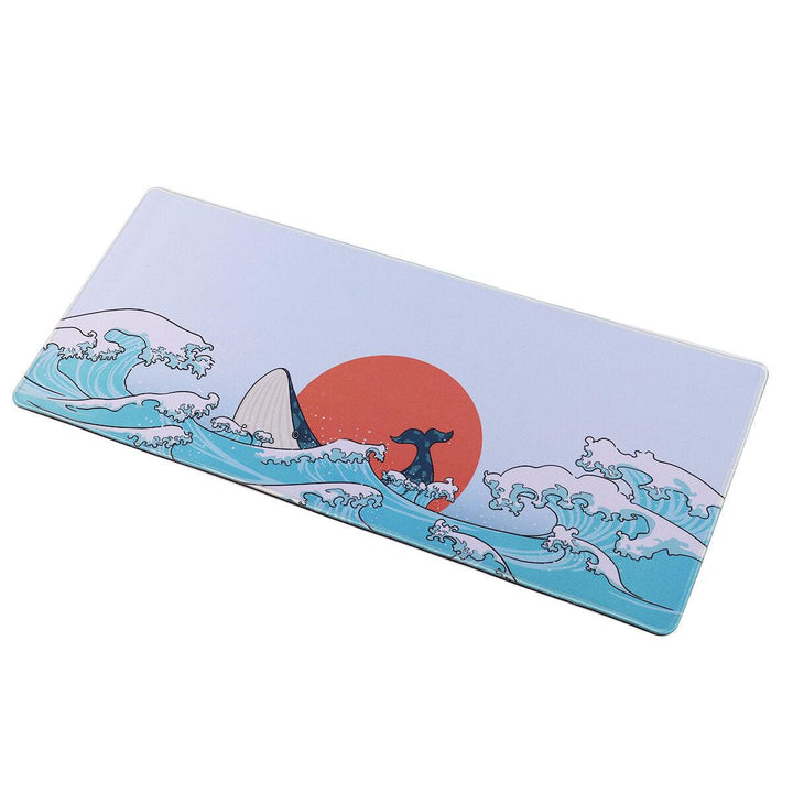 Coral Sea/Ukiyo-E Red/Dark Messenger Mouse Pad Large Keyboard Pad Desktop Non-slip Table Mat for Home Office - Trendha