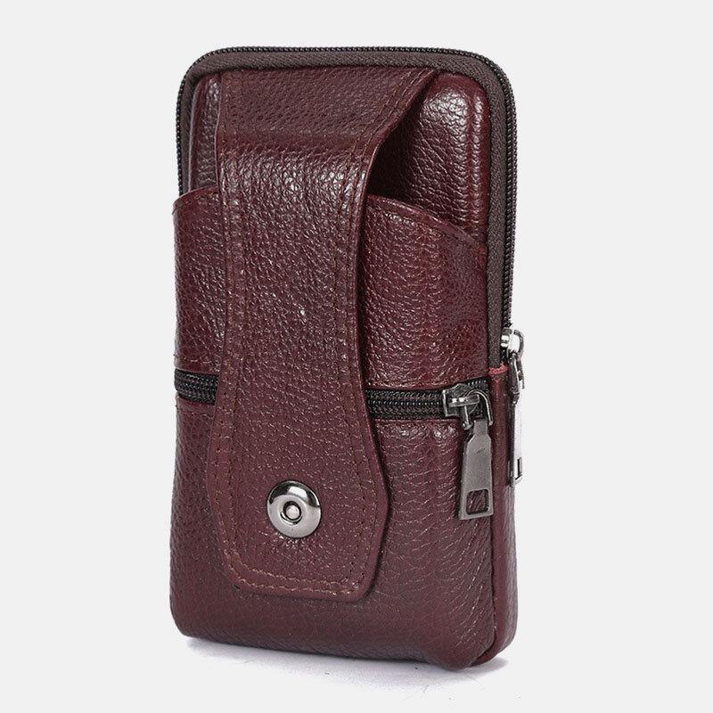 Men Durable Flap Magnetic Button Design Waist Bag Breathable Tasteless Belt Bag 6.5 Inch Phone Bag Crossbody Bags With Shoulder Strap - Trendha