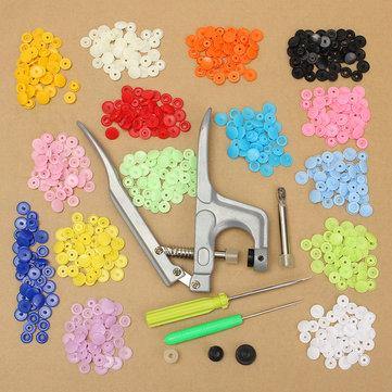 Clothes Button Fastener Snap Plier with 150Set Colorful T5 Snap Plastic Buttons - Trendha