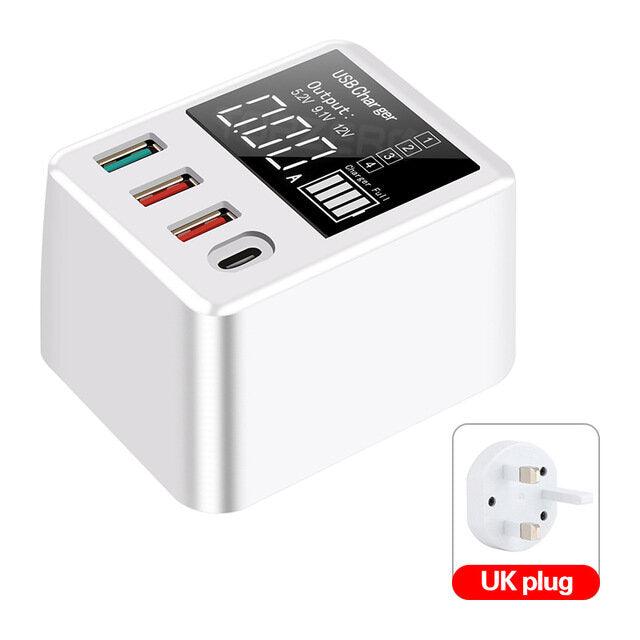 Bakeey 30W 4-Port USB Charger 18W USB-C PD3.0 Power Delivery QC3.0 Quick Charge Digital Display USB Charging Station For iPhone 11 SE 2020 For Samsung Galaxy Note 20 - Trendha