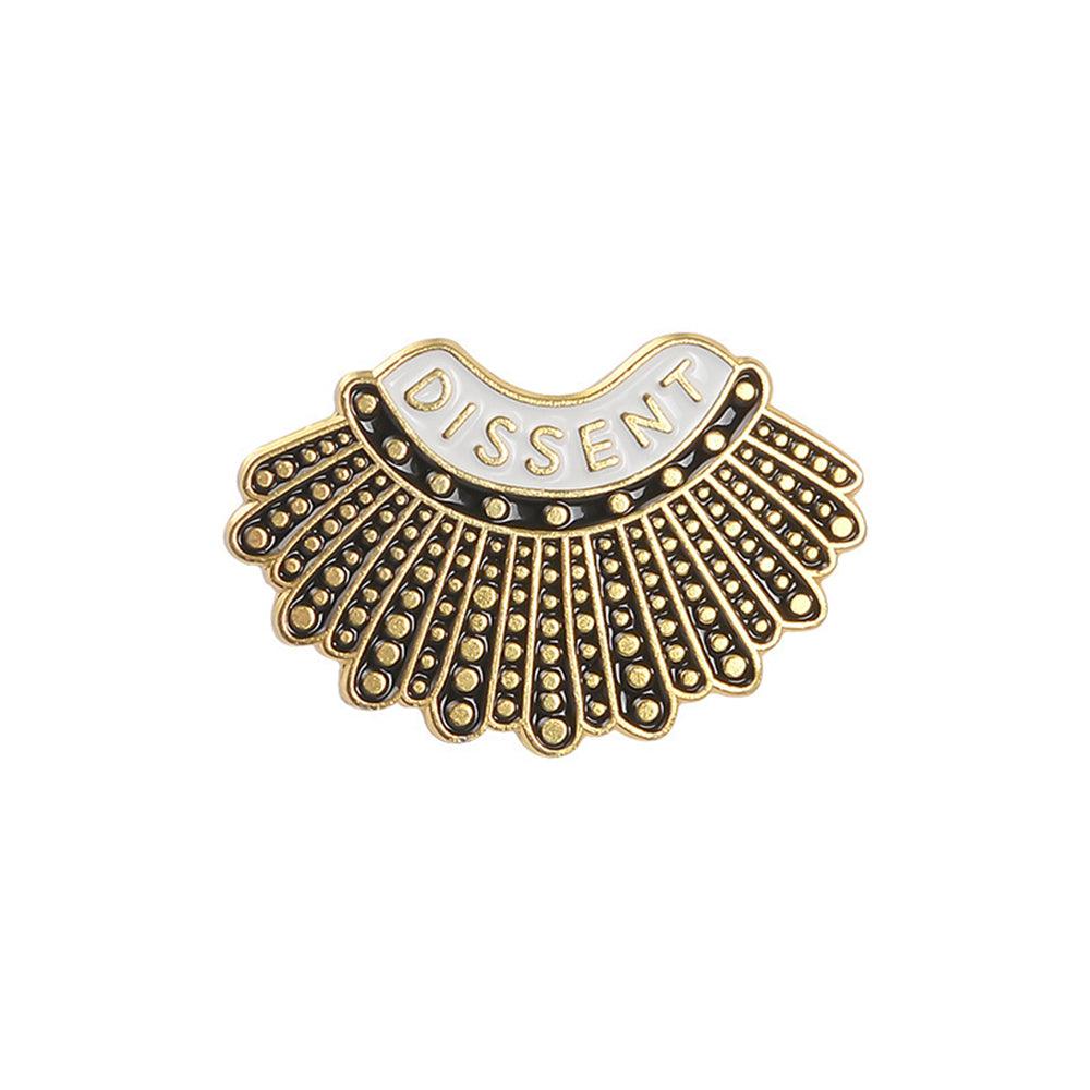 I Dissent Pins RBG Dissent Collar Brooch Pins Ruth Bader Ginsburg Justice Feminist Badge Jewelry
