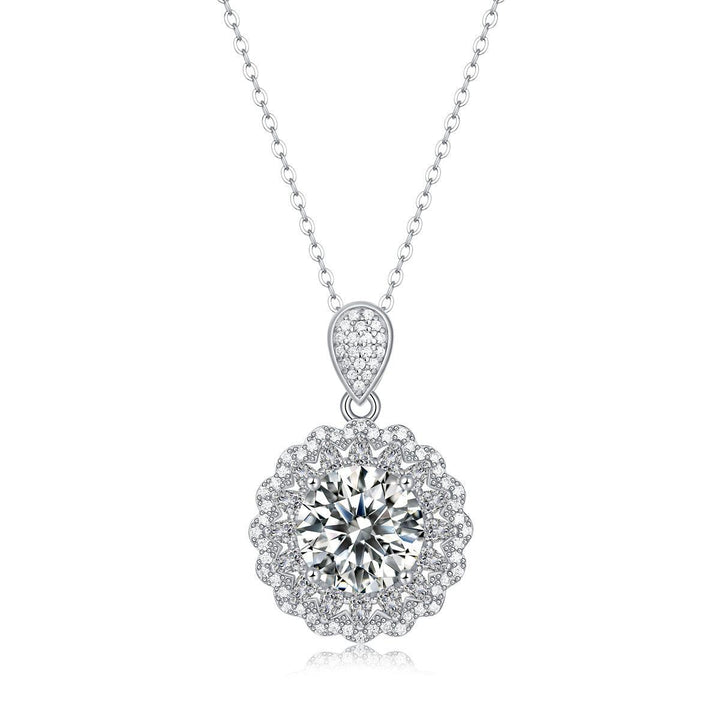 S925 Silver Necklace With Moissanite Pendant - Trendha