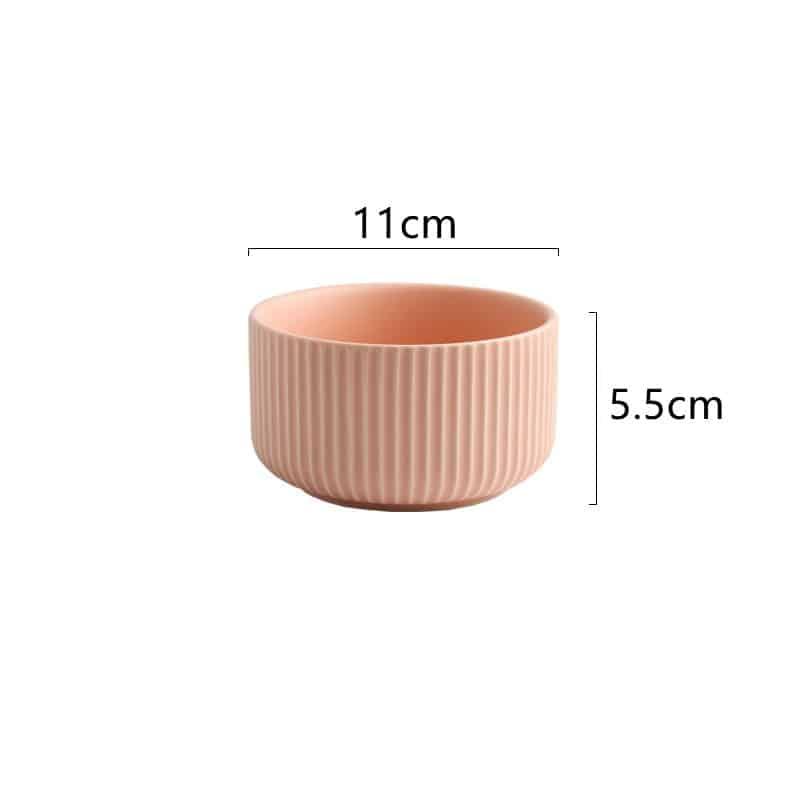 Candy Color Ribbed Ceramic Tableware - Trendha