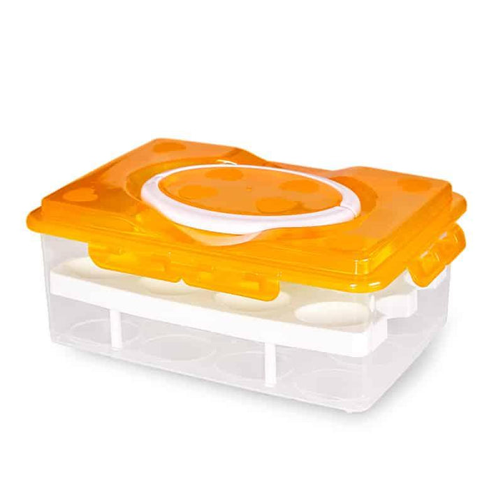 Capacious 2-Tiers Plastic Eggs Storage Box - Trendha