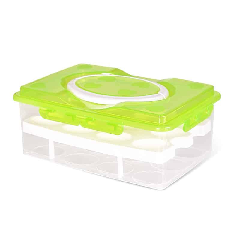 Capacious 2-Tiers Plastic Eggs Storage Box - Trendha