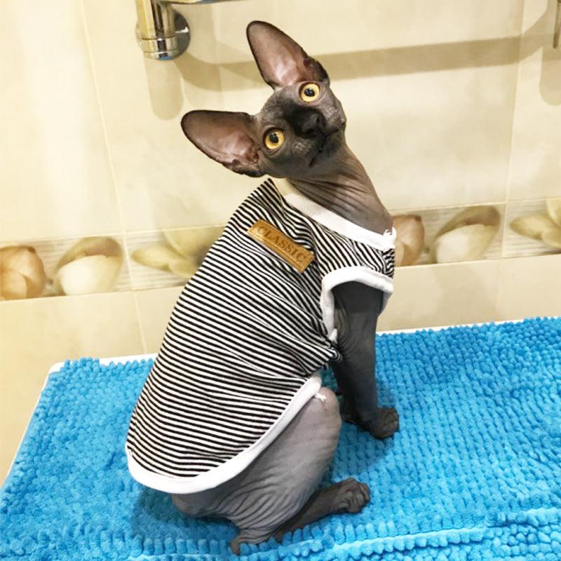 Cat's Summer Striped Cotton T-Shirts