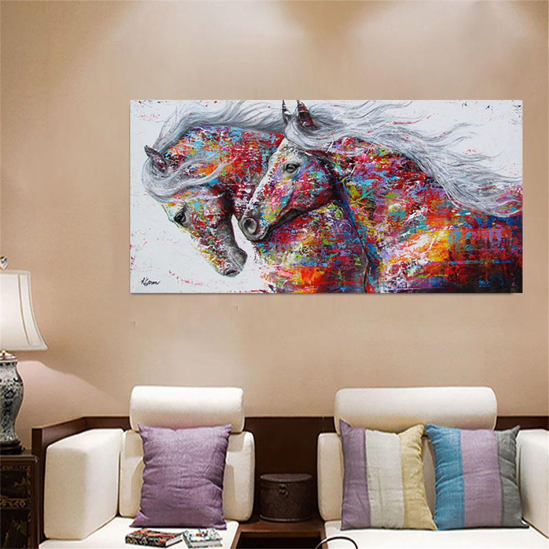 Canvas Running Horse Art Print Paintings Frameless Wall Picture Colorful Poster for Living Room Home Decor - Trendha