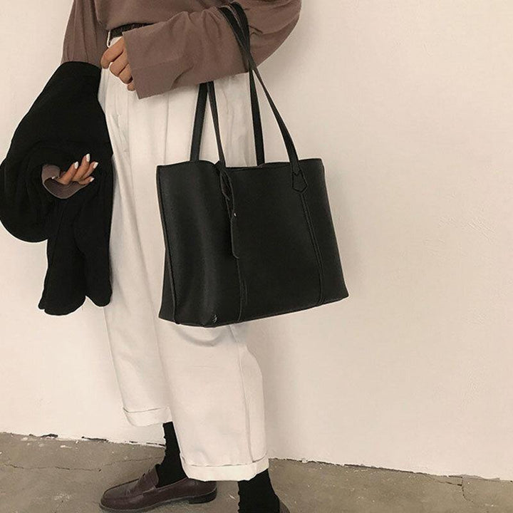 Women PU Leather Large Capacity Casual Brief Tote Shoulder Bag Handbag - Trendha