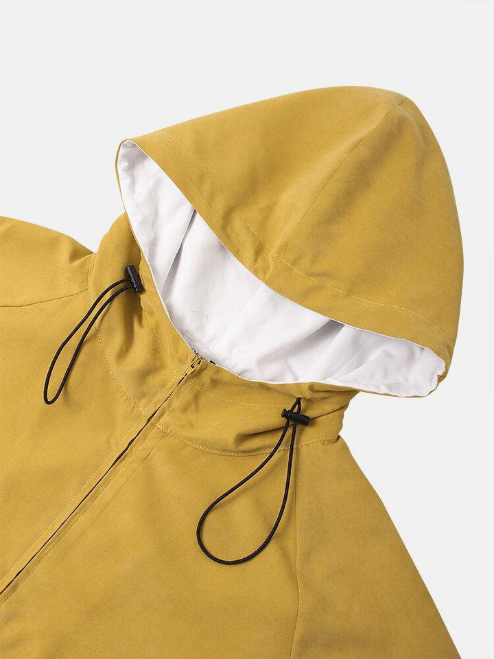 Mens Solid Color Half Zipper Pullover Hoodie Portable Windbreaker Jacket - Trendha