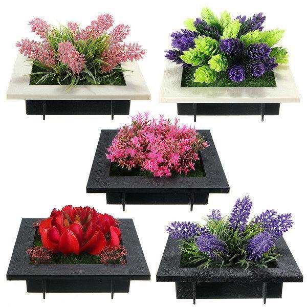 SquarE-mounted Vertical Wall Hanging Artificial Flower Home Office Decoration - Trendha