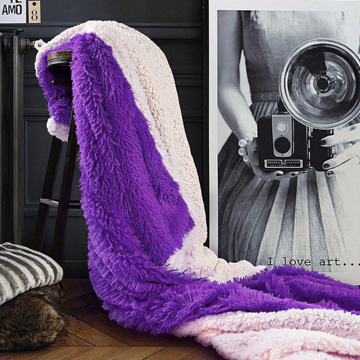 Large Soft Warm Shaggy Double Sized Fluffy Plush Blanket Throw Sofa Blankets Bed Blanket Bedding Accessories - Trendha