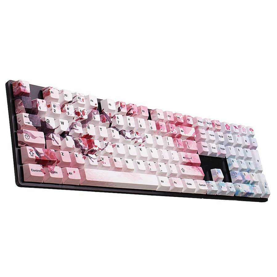 127 Keys Cherry Blossom Keycap Set OEM Profile PBT Five-sided Sublimation Keycaps for Mechanical Keyboard - Trendha