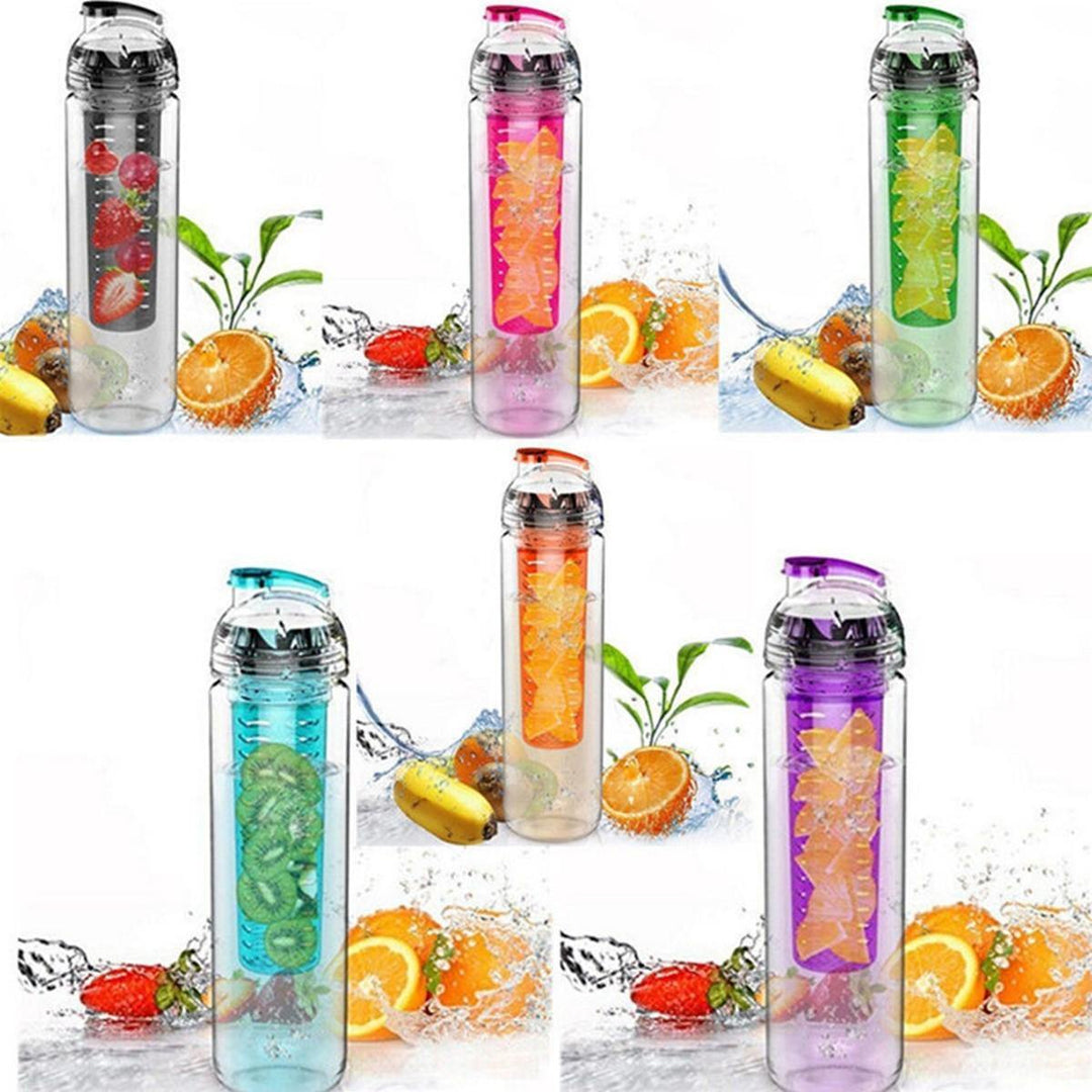 800ML Portable Clear Sport Fruit Infuser Water Cup Lemon Juice Bottle Filter - Trendha