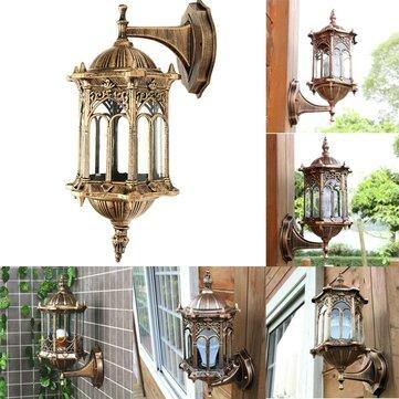 Outdoor Bronze Antique Exterior Wall Light Fixture Aluminum Glass Lantern Garden Lamp - Trendha
