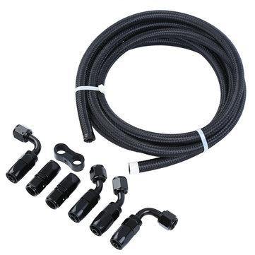 Braided 3/8 Fuel Line 6AN Oil/Gas/Fuel Hose End Fitting Hose Separator Clamp Kit - Trendha