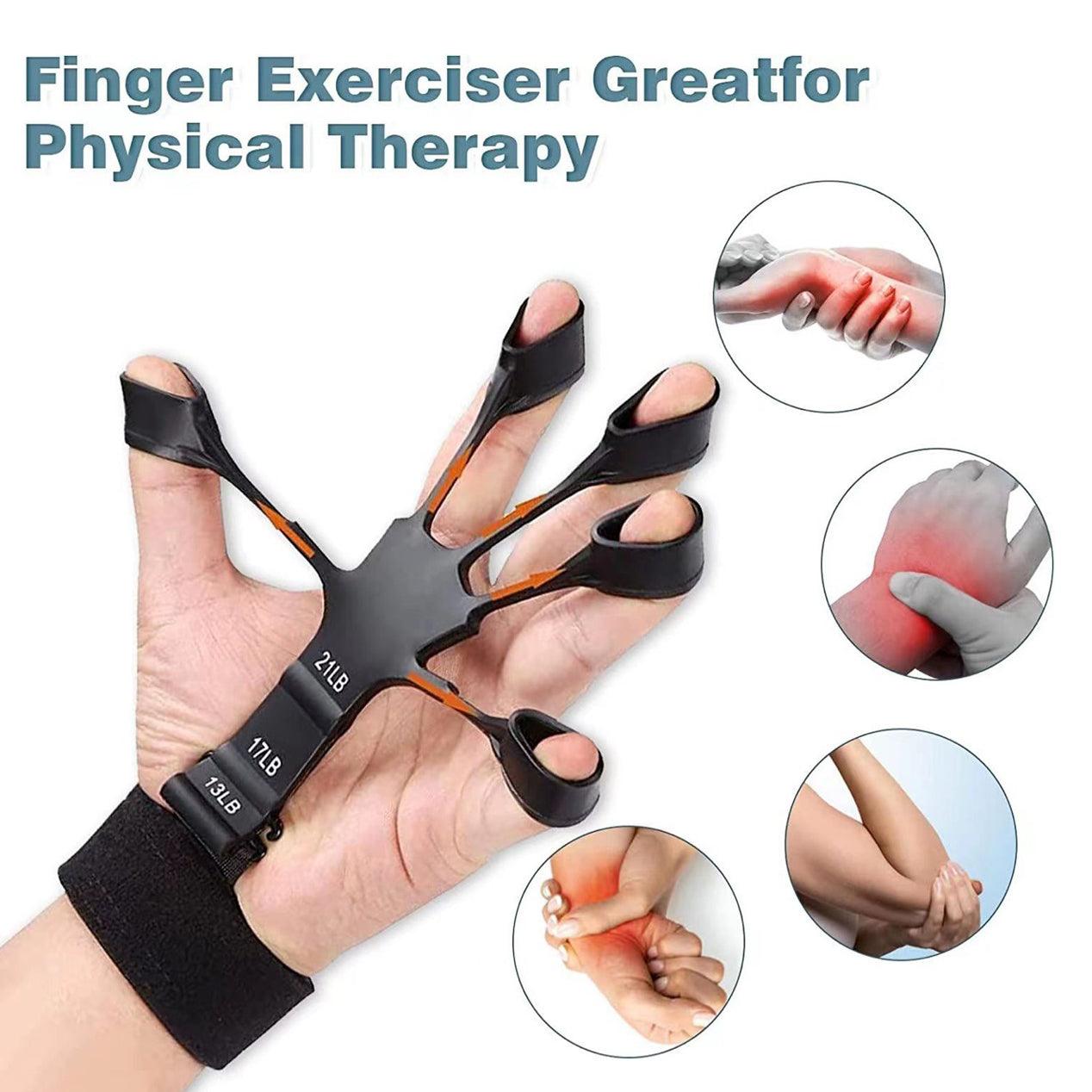 Silicone Grip Device Finger Exercise Stretcher Finger Gripper Strength Trainer Strengthen Rehabilitation Training - Trendha