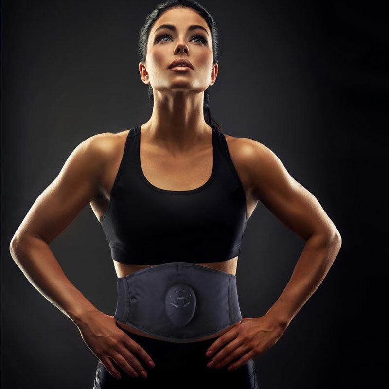 6-Modes Rechargeable EMS Abdominal Muscle Toner Waist Belt Fitness Abs Stimulator Electronic Body Shaping Belt - Trendha